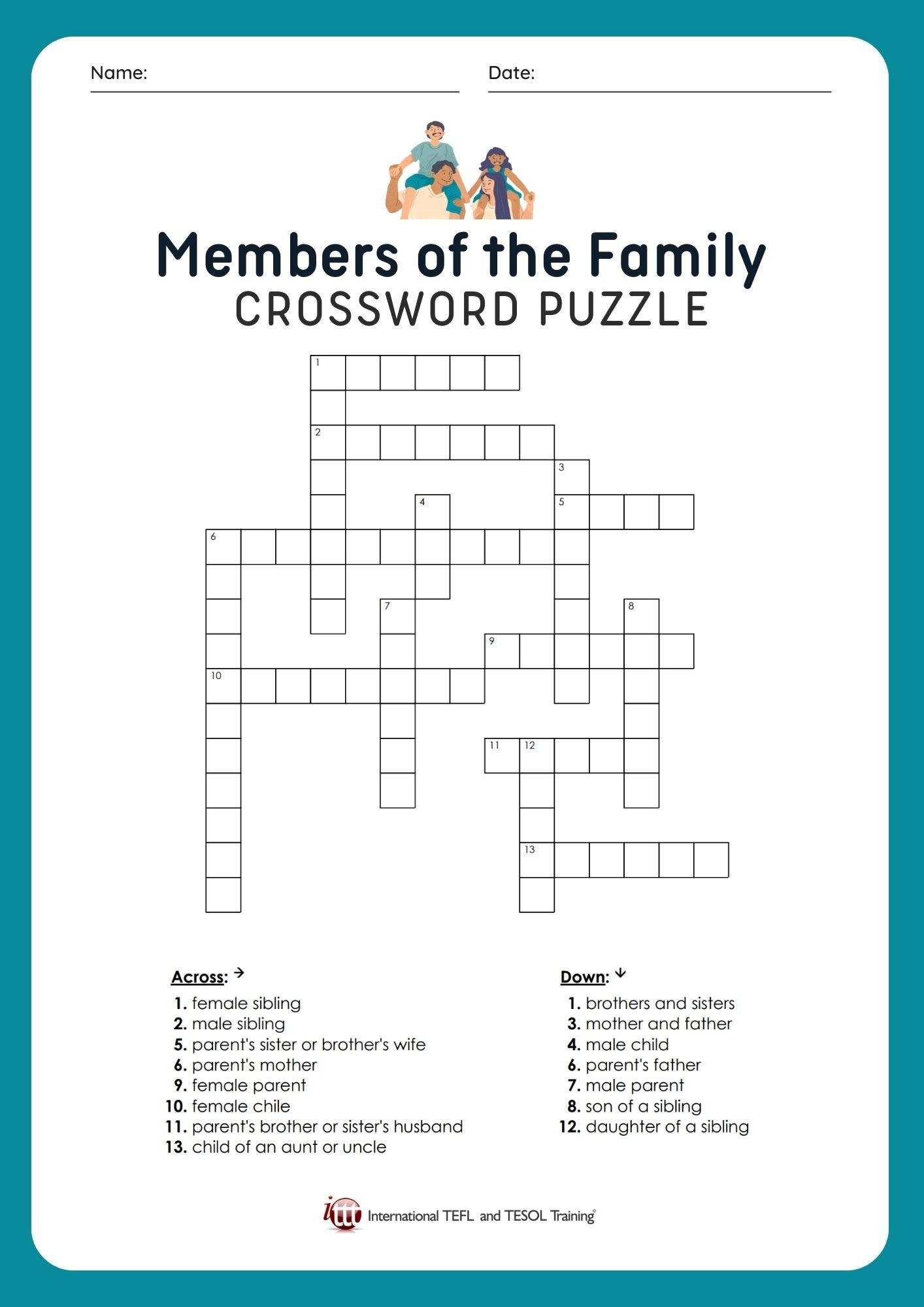 Crossword Puzzles For Esl Students Printable Crossword Puzzles For Esl Students Printable