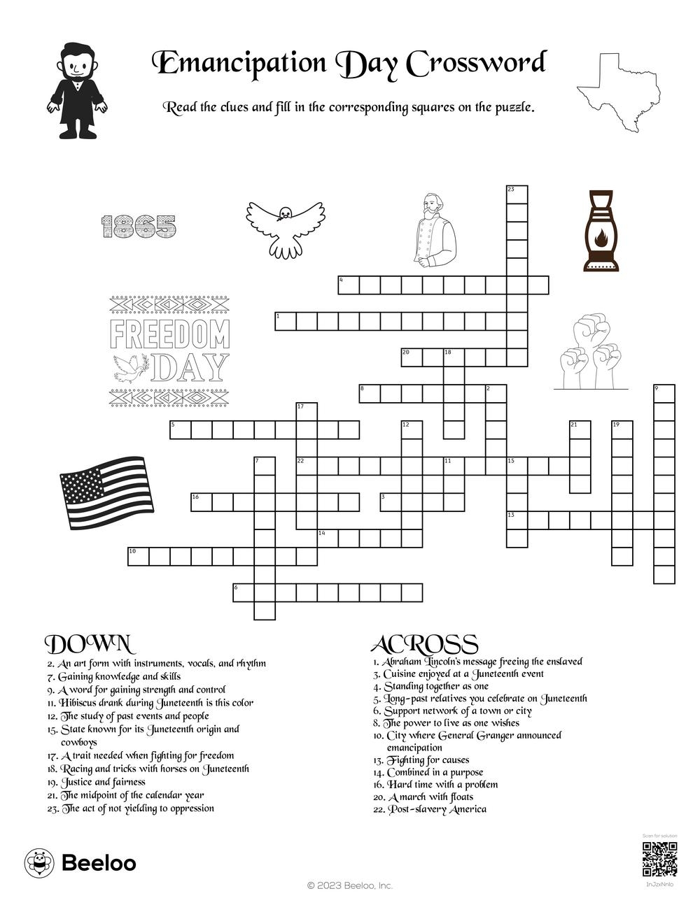 Daily Living Skills Crossword Printable