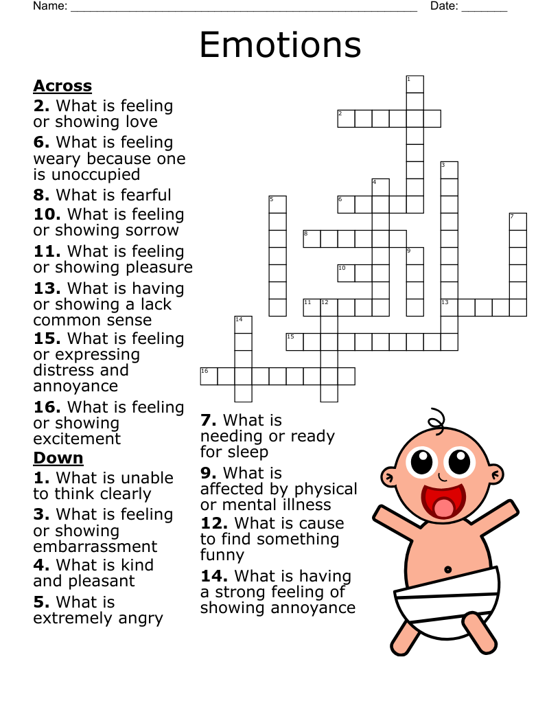 Emotions Crossword WordMint Emotions Crossword WordMint