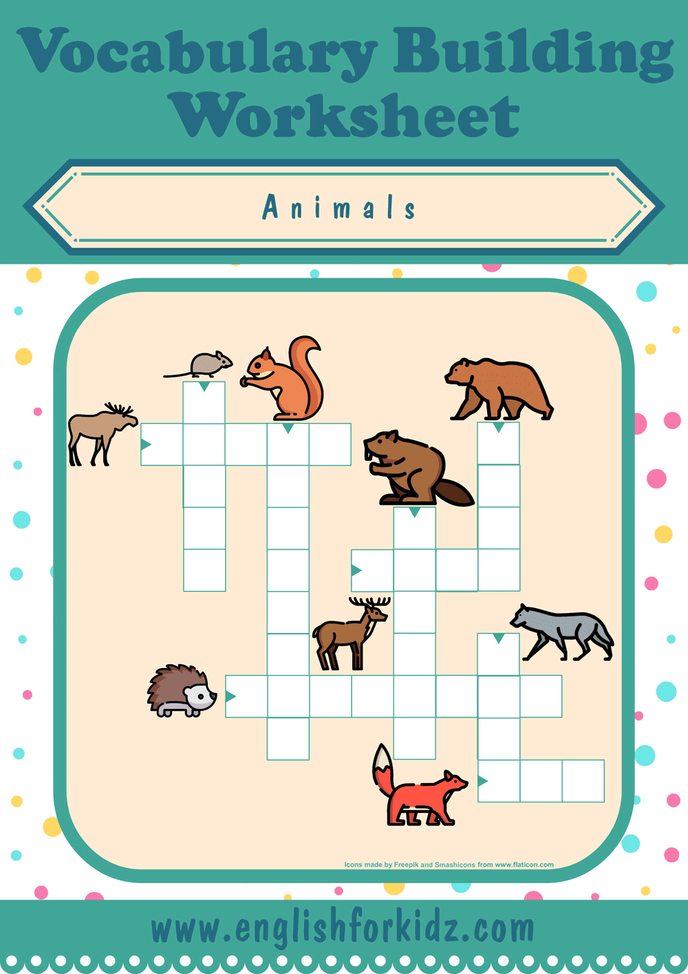 English For Kids Step By Step Animals Crossword Puzzles English For Kids Step By Step Animals Crossword Puzzles