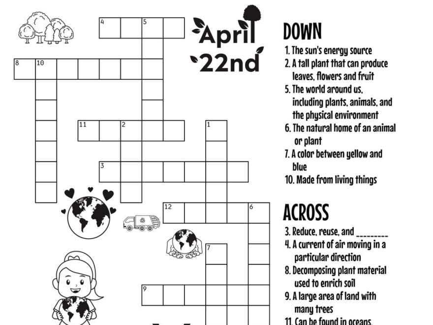 Environmental Crossword Puzzle Beeloo Printable Crafts And Activities For Kids