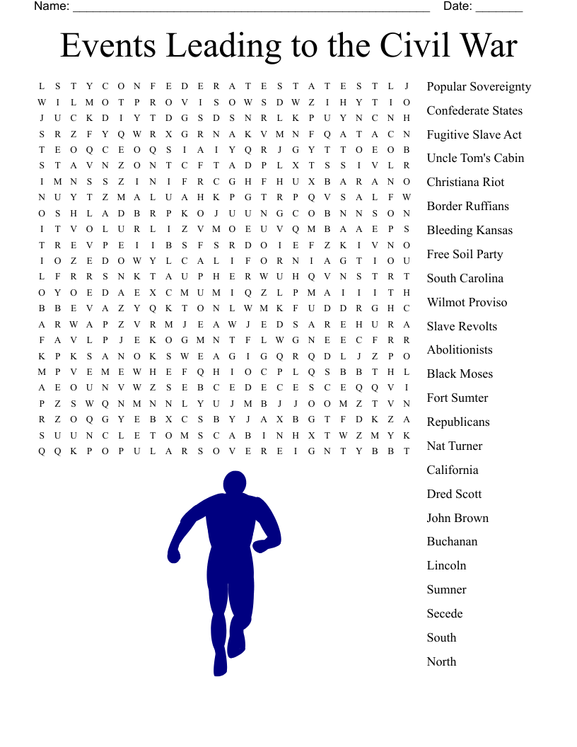 Events Leading To The Civil War Word Search WordMint Events Leading To The Civil War Word Search WordMint