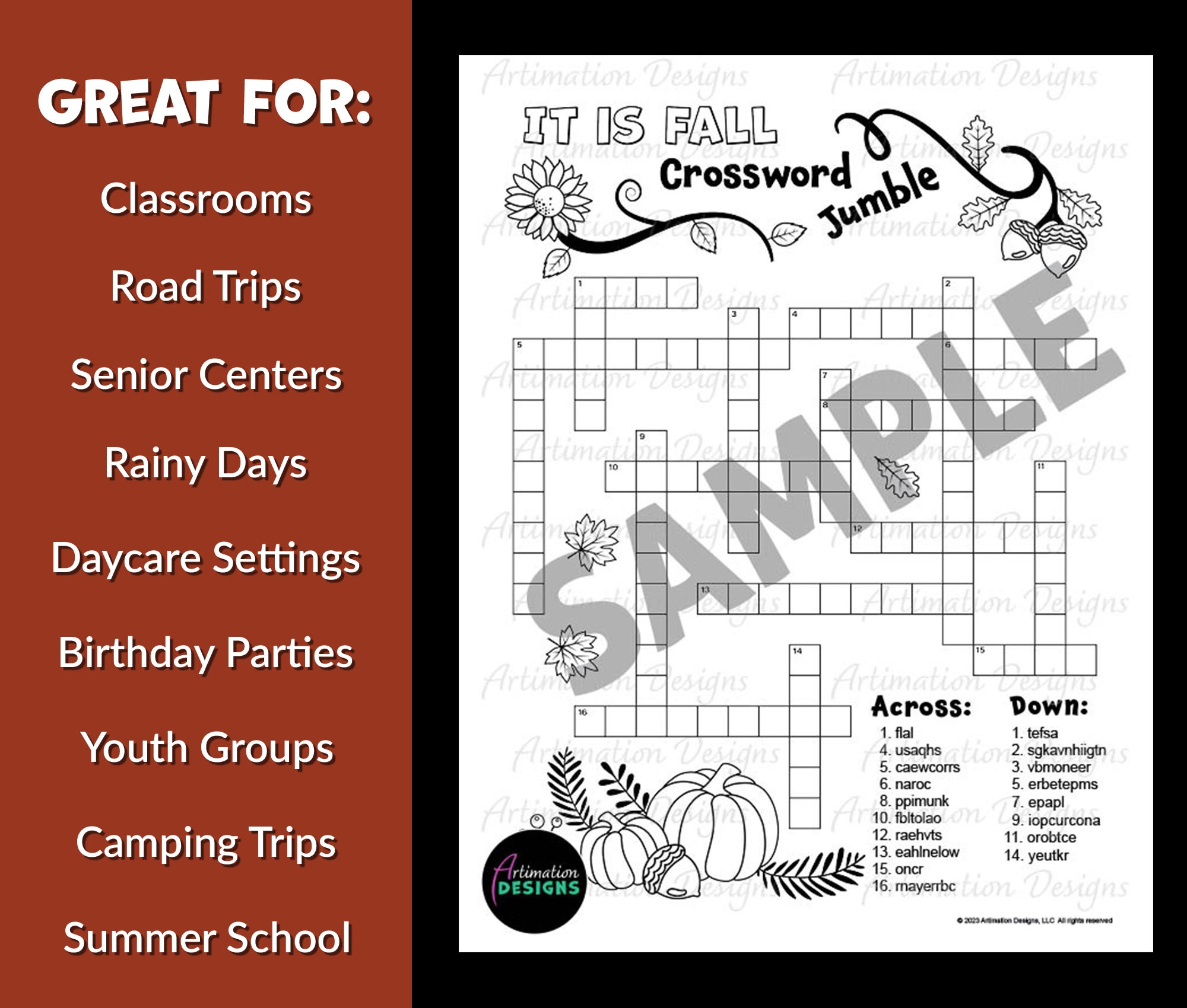 Fall Crossword Puzzle Autumn Word Scramble Word Game Brain Break Activity Classful Fall Crossword Puzzle Autumn Word Scramble Word Game Brain Break Activity Classful