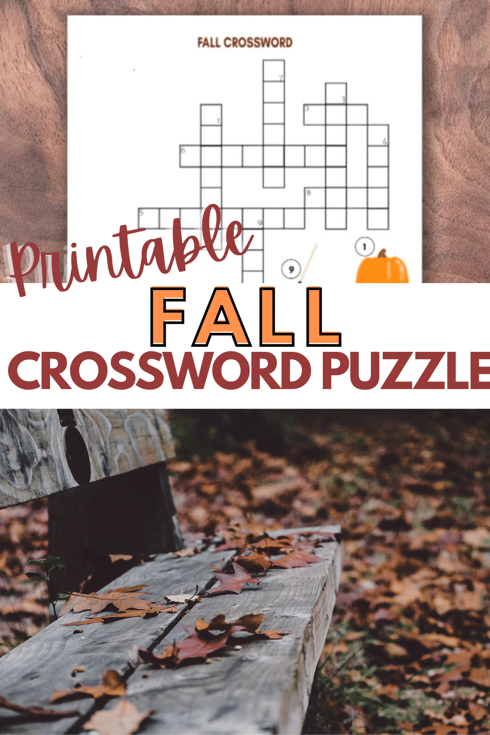 Fall Crossword Puzzle For Kids Fall Crossword Puzzle For Kids