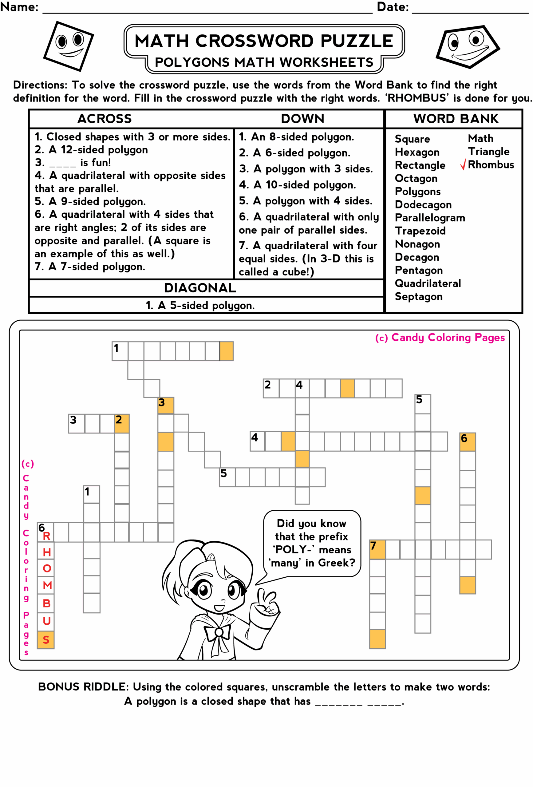 Free Printable Crossword Puzzles 6th Grade Books