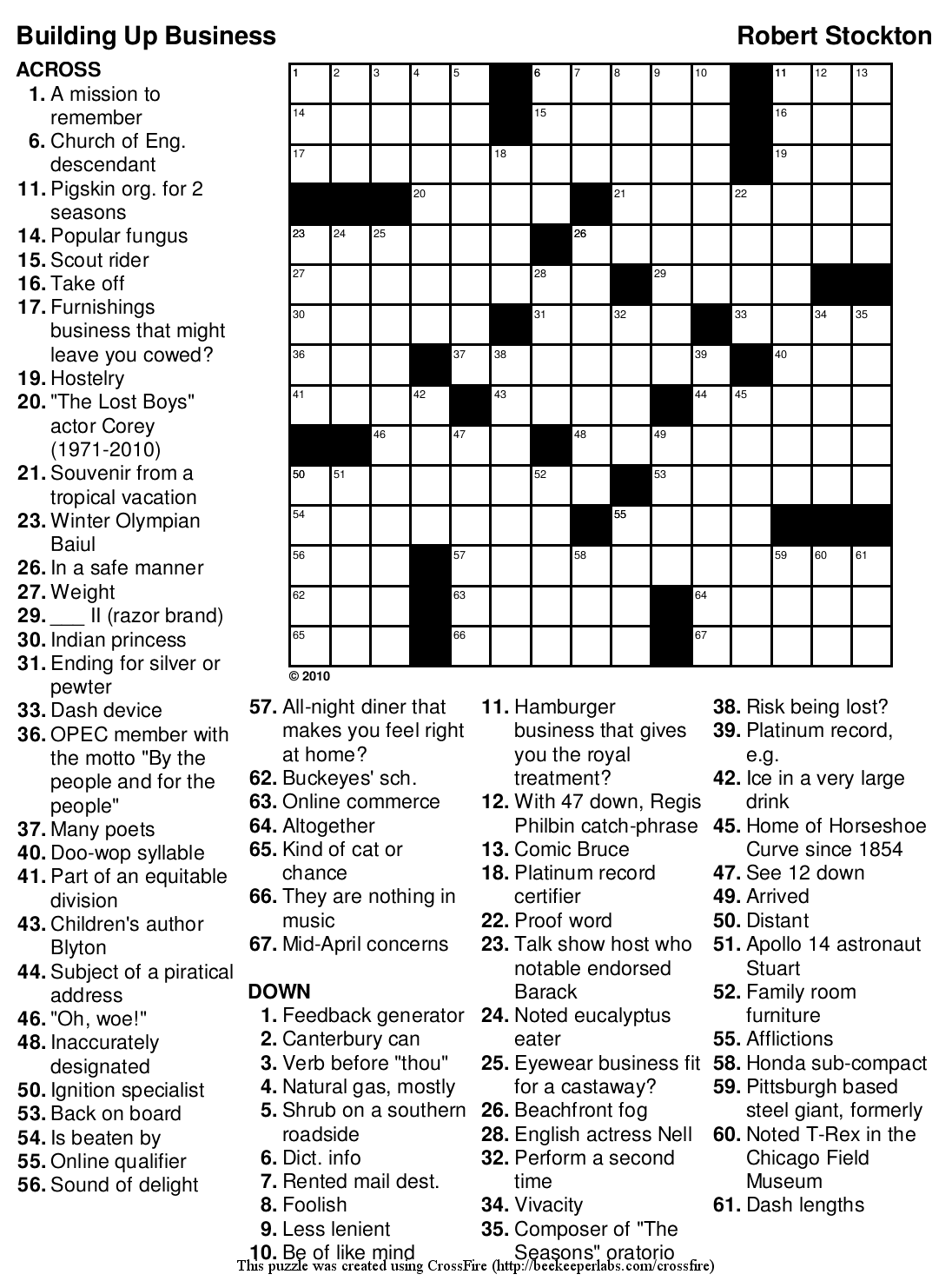 Freedailycrosswords Com 2025 Printable Crossword