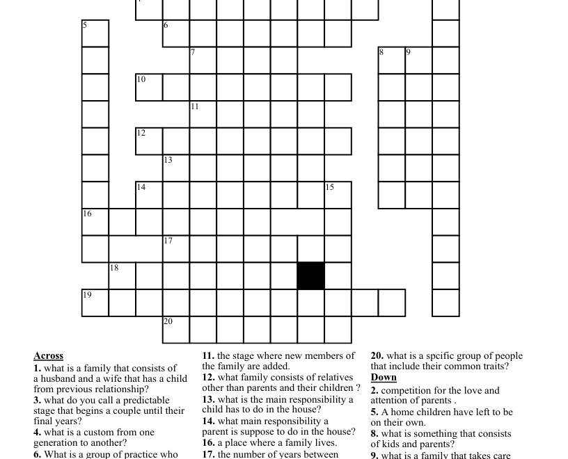 Family Crossword WordMint