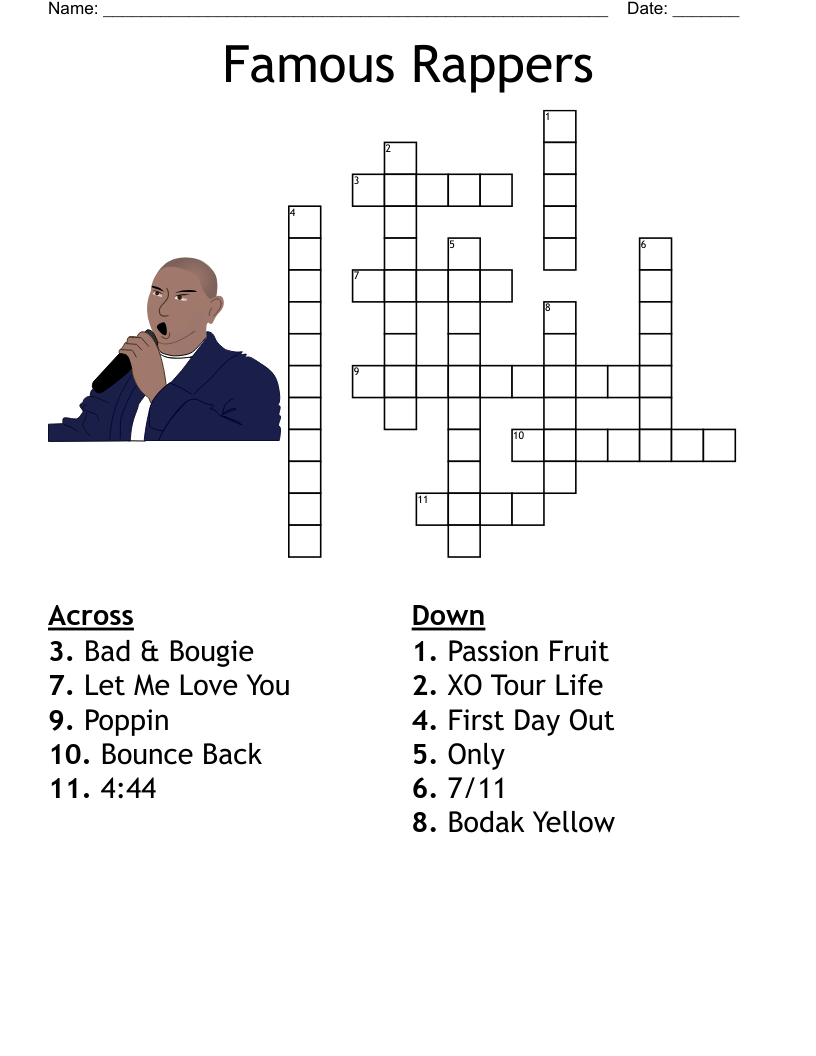 Famous Rappers Crossword WordMint Famous Rappers Crossword WordMint
