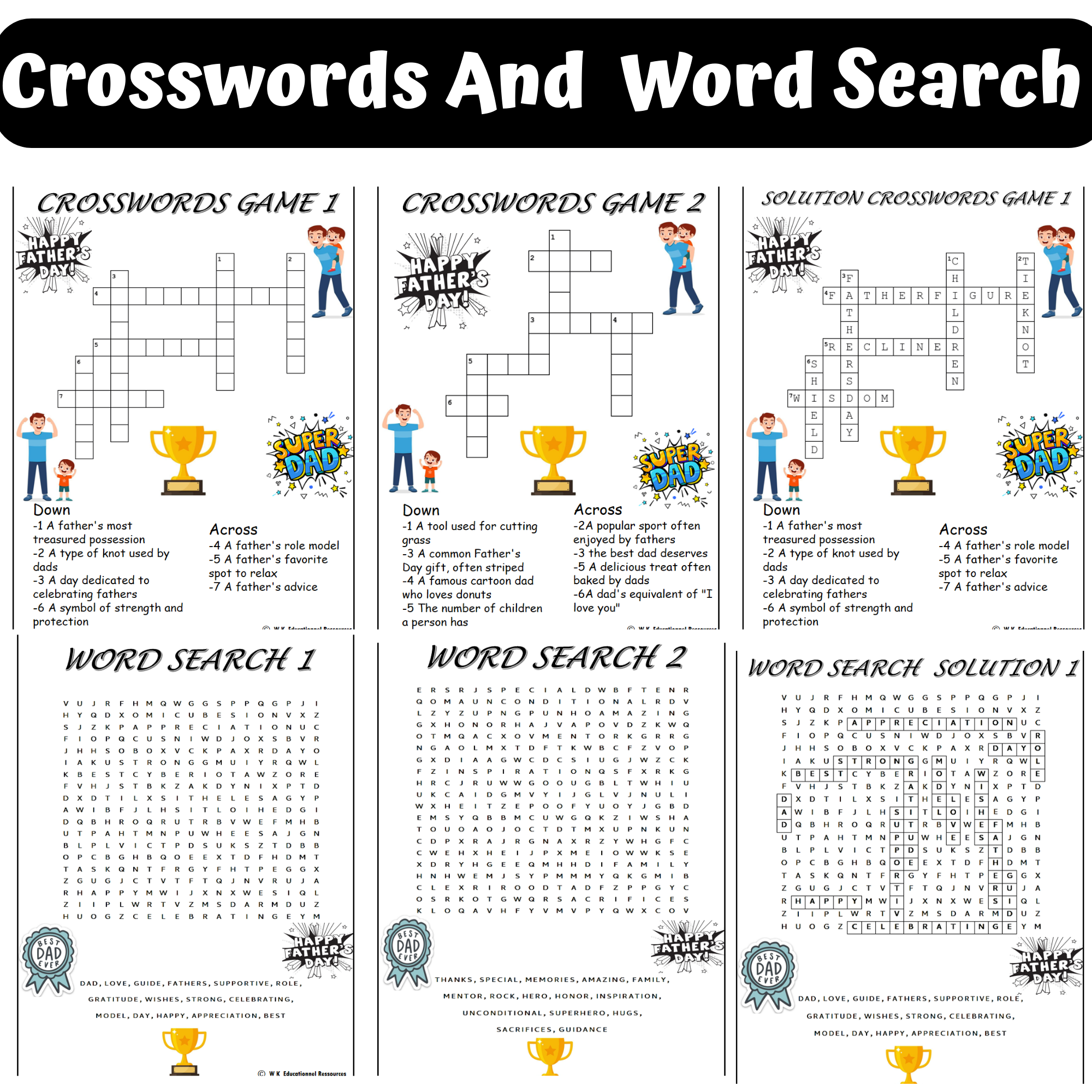 Fathers Day Game Crosswords Word Search Maze Sudoku Puzzles Fun With Solution Made By Teachers Fathers Day Game Crosswords Word Search Maze Sudoku Puzzles Fun With Solution Made By Teachers
