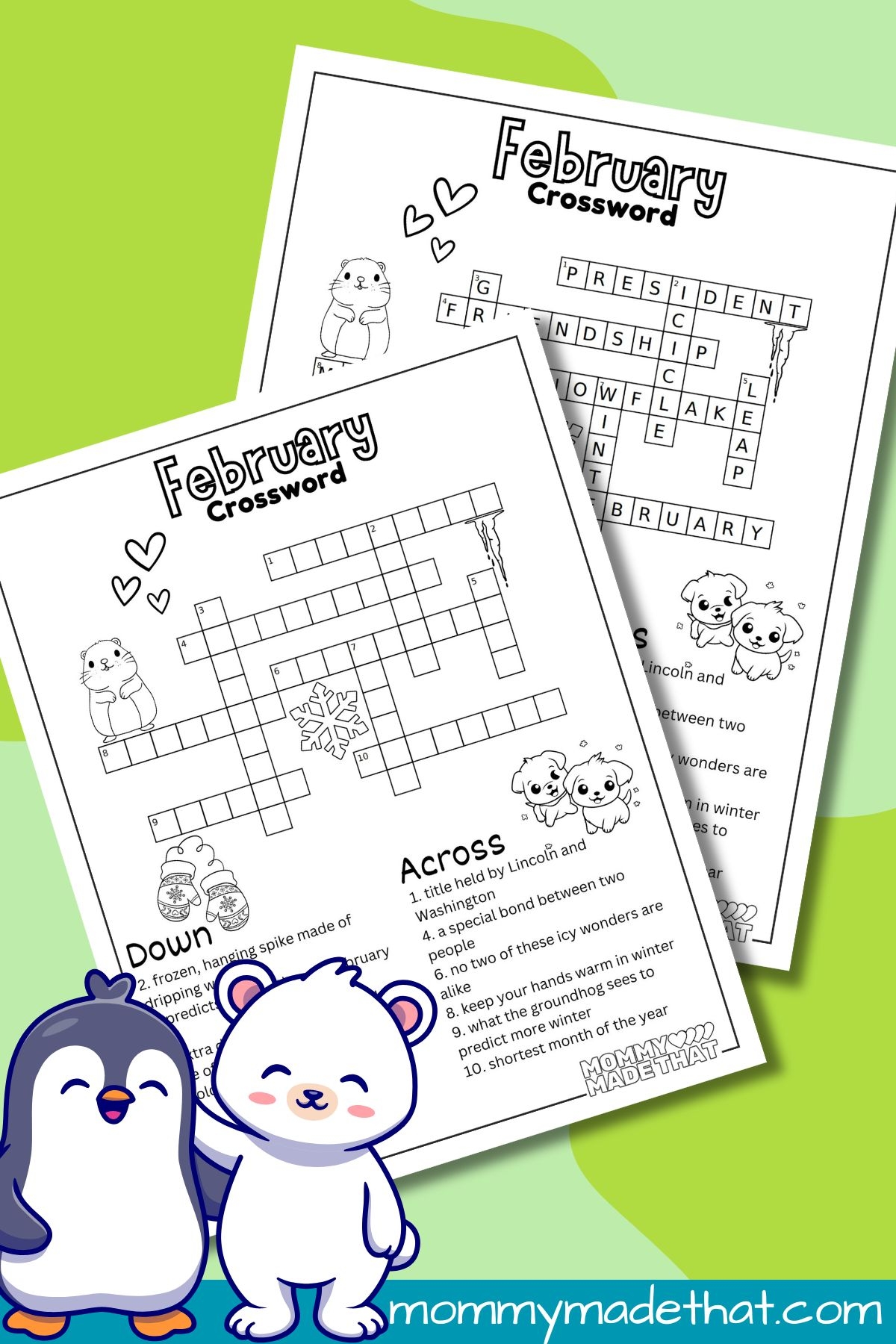 February Crossword Puzzle Free Printable 