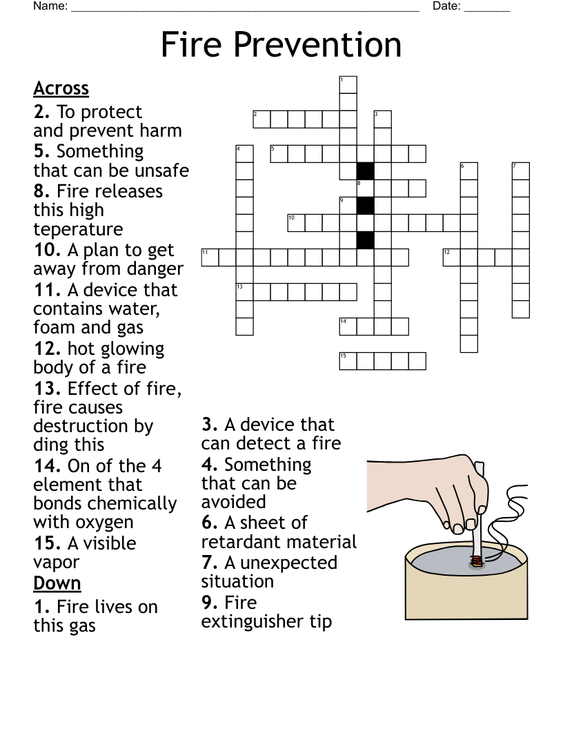 Fire Safety Crossword WordMint Fire Safety Crossword WordMint