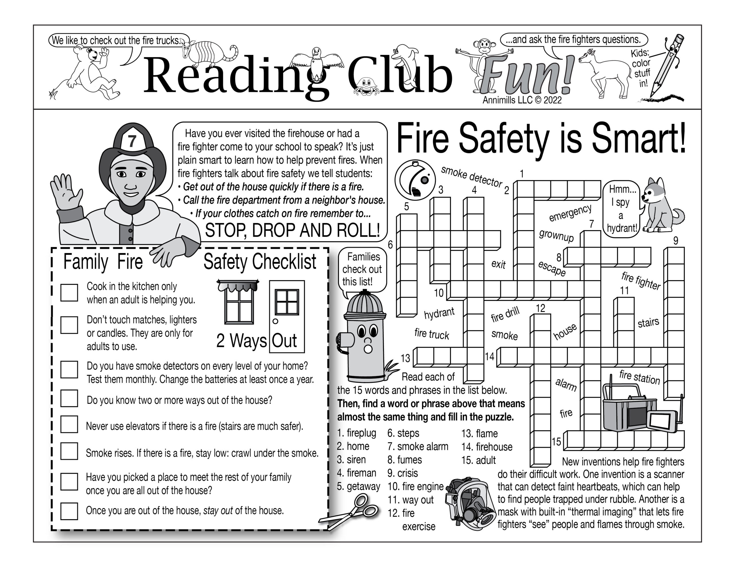 Fire Safety Crossword Puzzle Printable Fire Safety Crossword Puzzle Printable