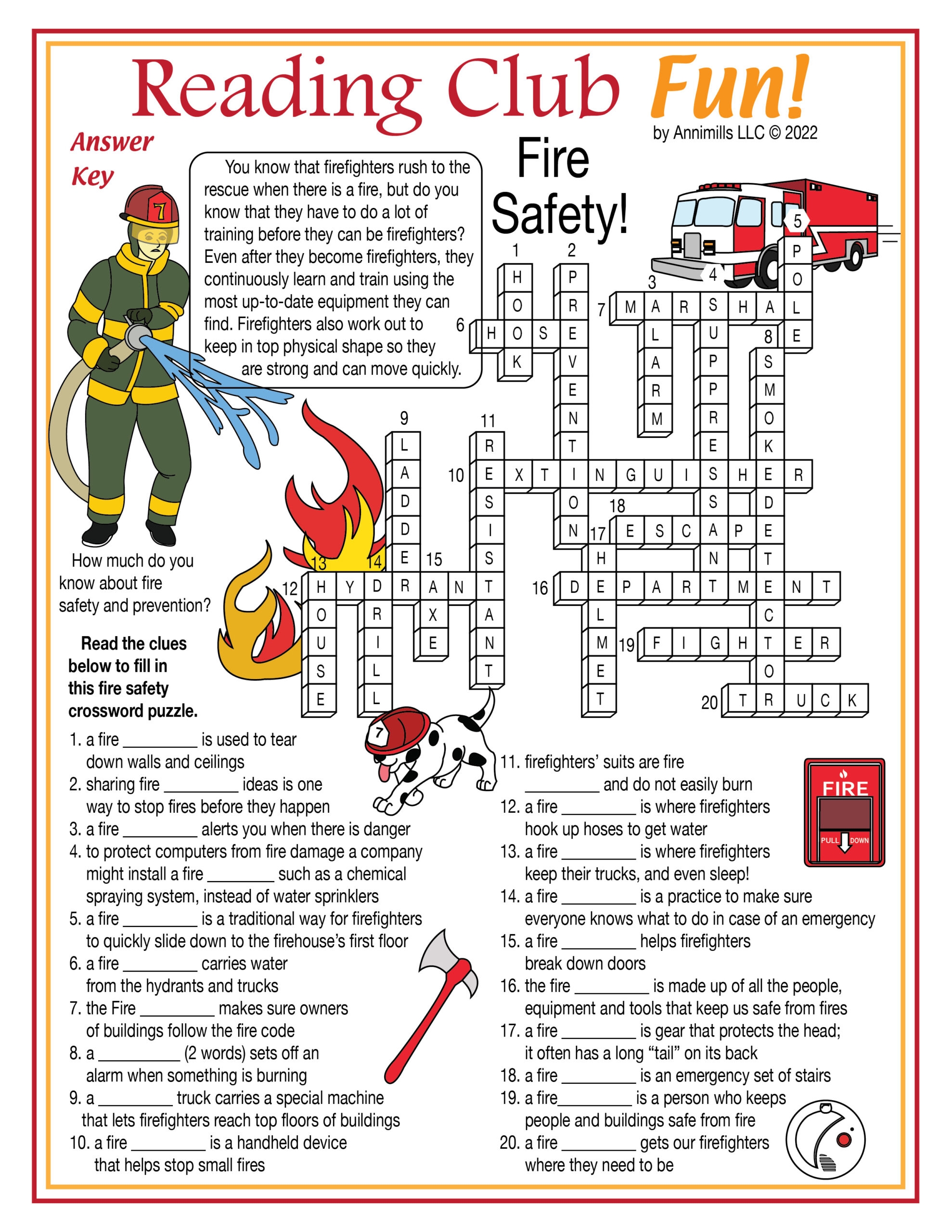 Fire Safety Printable Crossword Puzzle Made By Teachers Fire Safety Printable Crossword Puzzle Made By Teachers