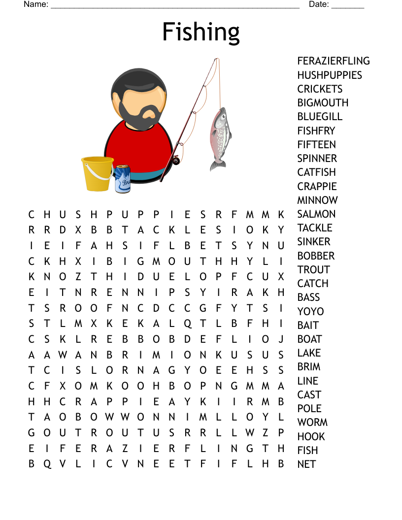 FISHING Crossword WordMint