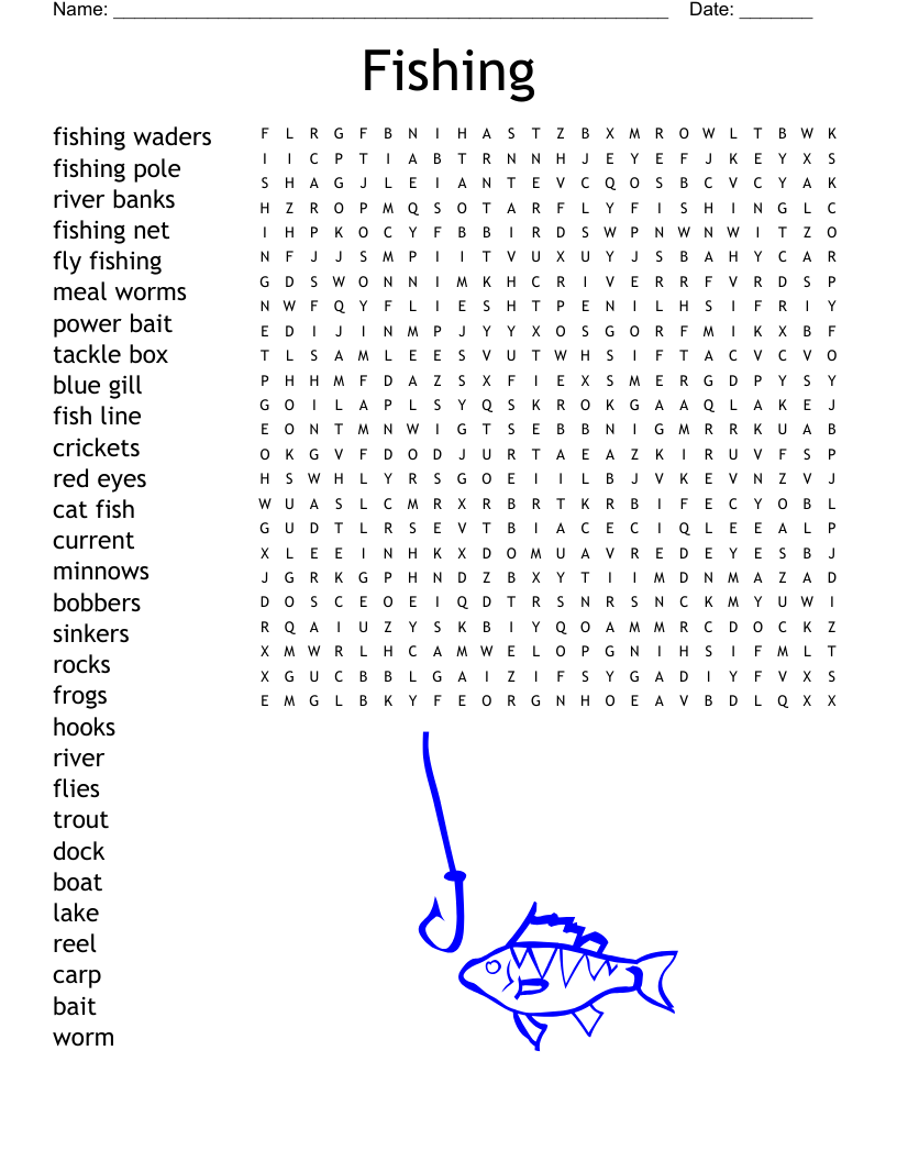 FISHING Crossword WordMint FISHING Crossword WordMint