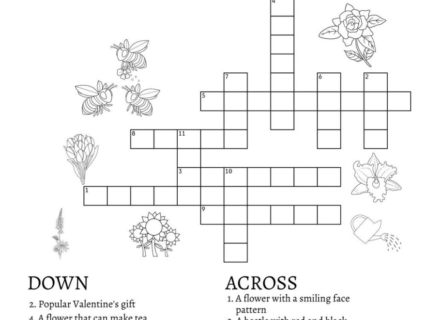 Flower themed Crossword Puzzles Beeloo Printable Crafts And Activities For Kids