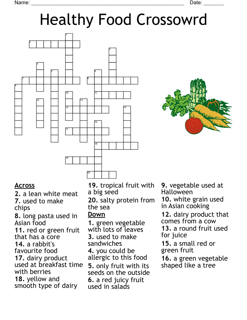 Food fruit vegetables Crossword WordMint Food fruit vegetables Crossword WordMint