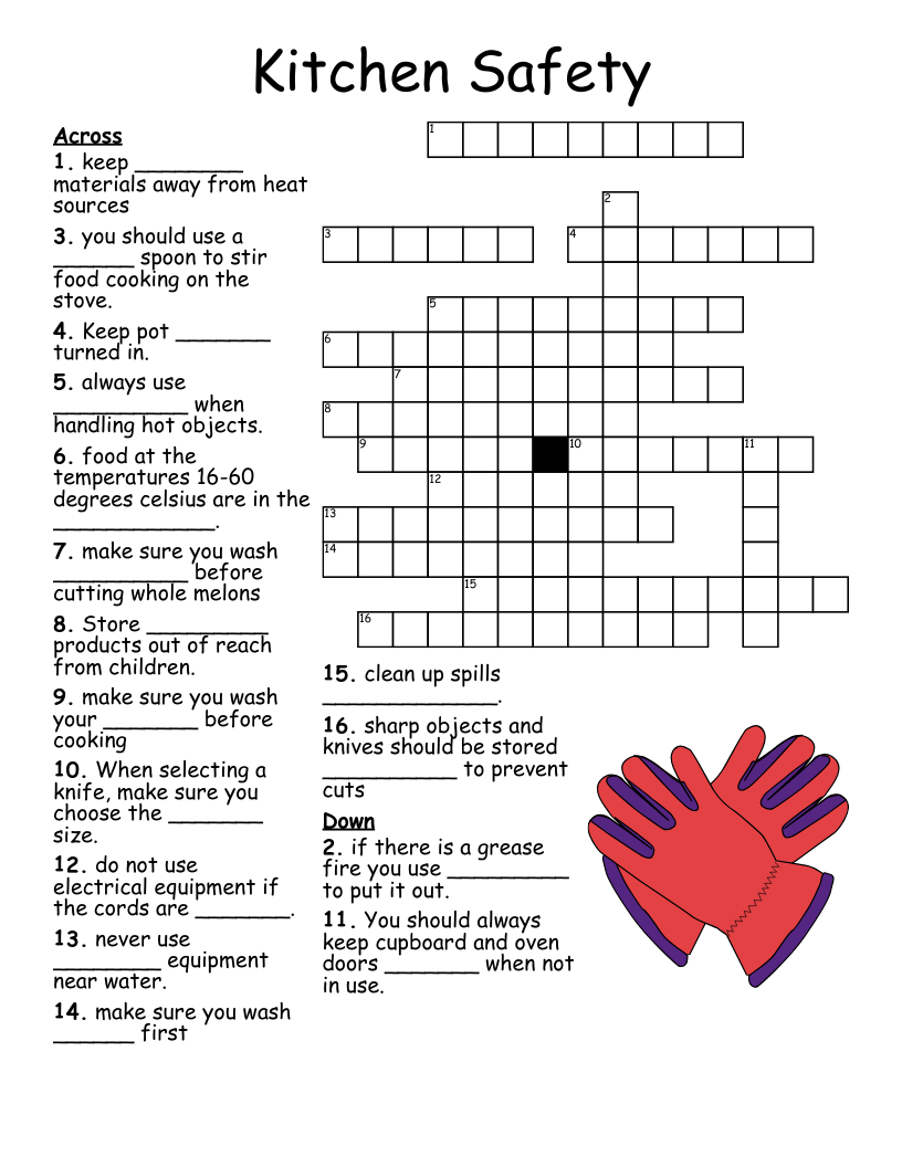 Food Safety Crossword WordMint Food Safety Crossword WordMint