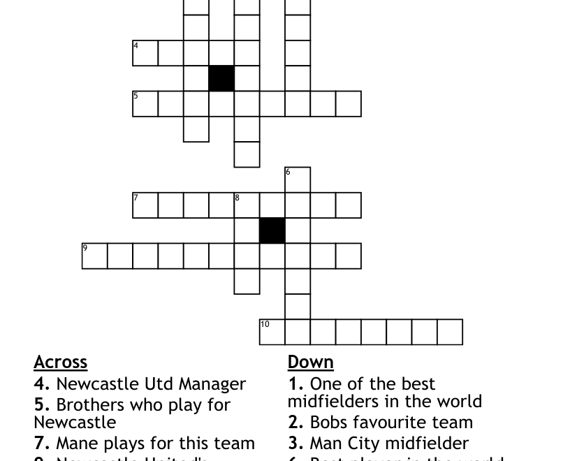 Football Crossword WordMint