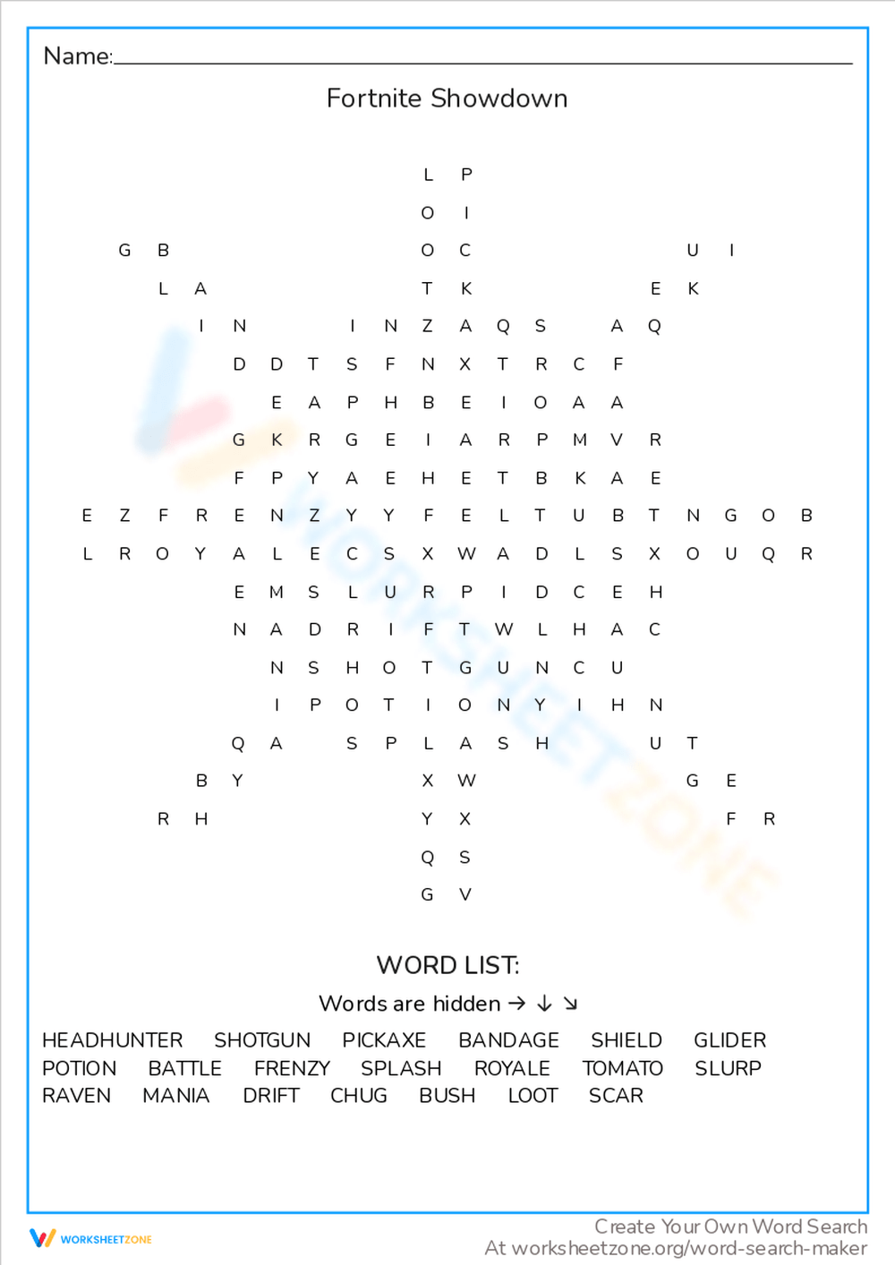 Fortnite Crossword Printable Fortnite Crossword Printable