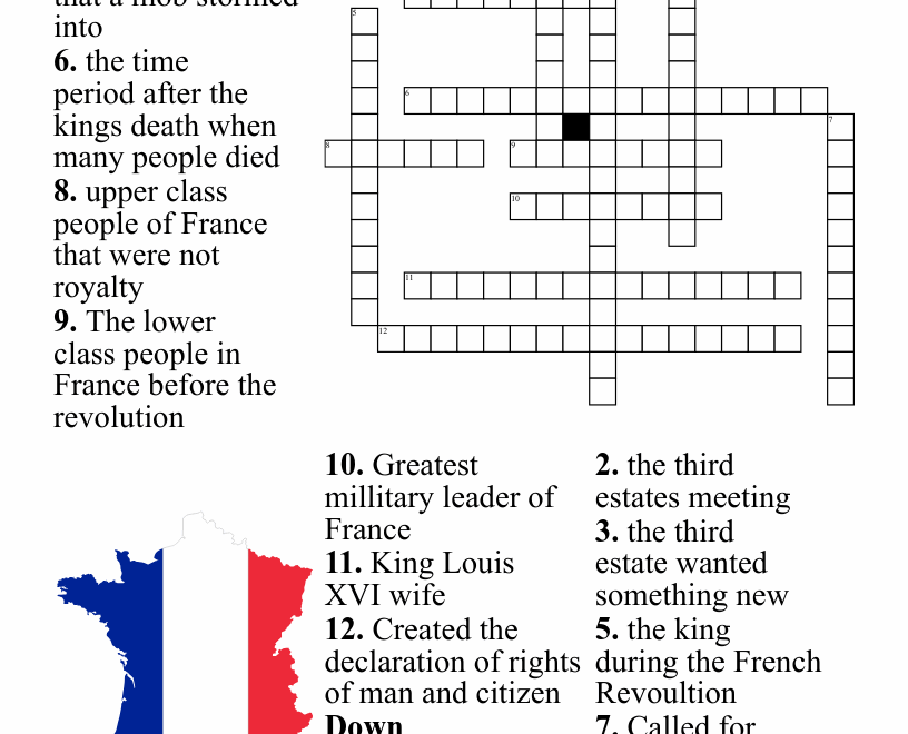France Cross Word Puzzle WordMint