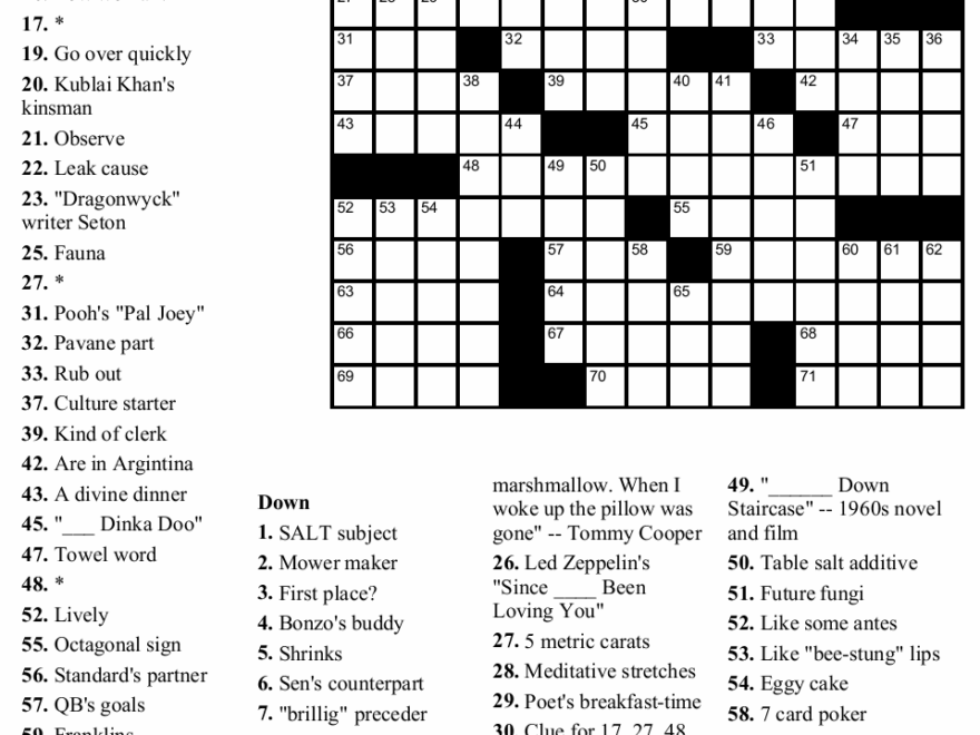 Free Crossword Puzzle 27 Chop Chop Beekeeper Crosswords