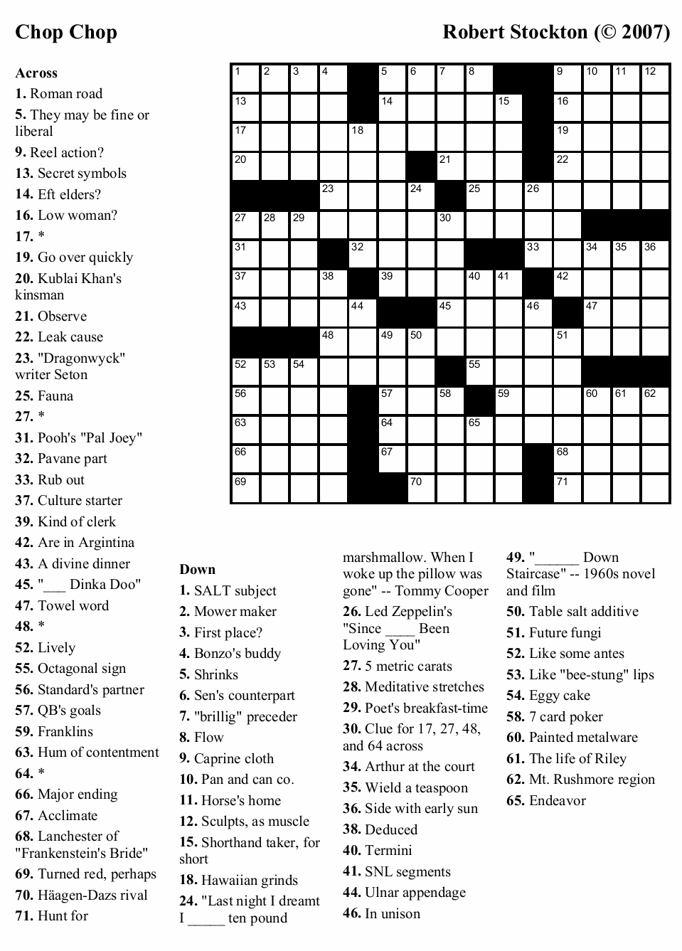 Free Crossword Puzzle 27 Chop Chop Beekeeper Crosswords Free Crossword Puzzle 27 Chop Chop Beekeeper Crosswords
