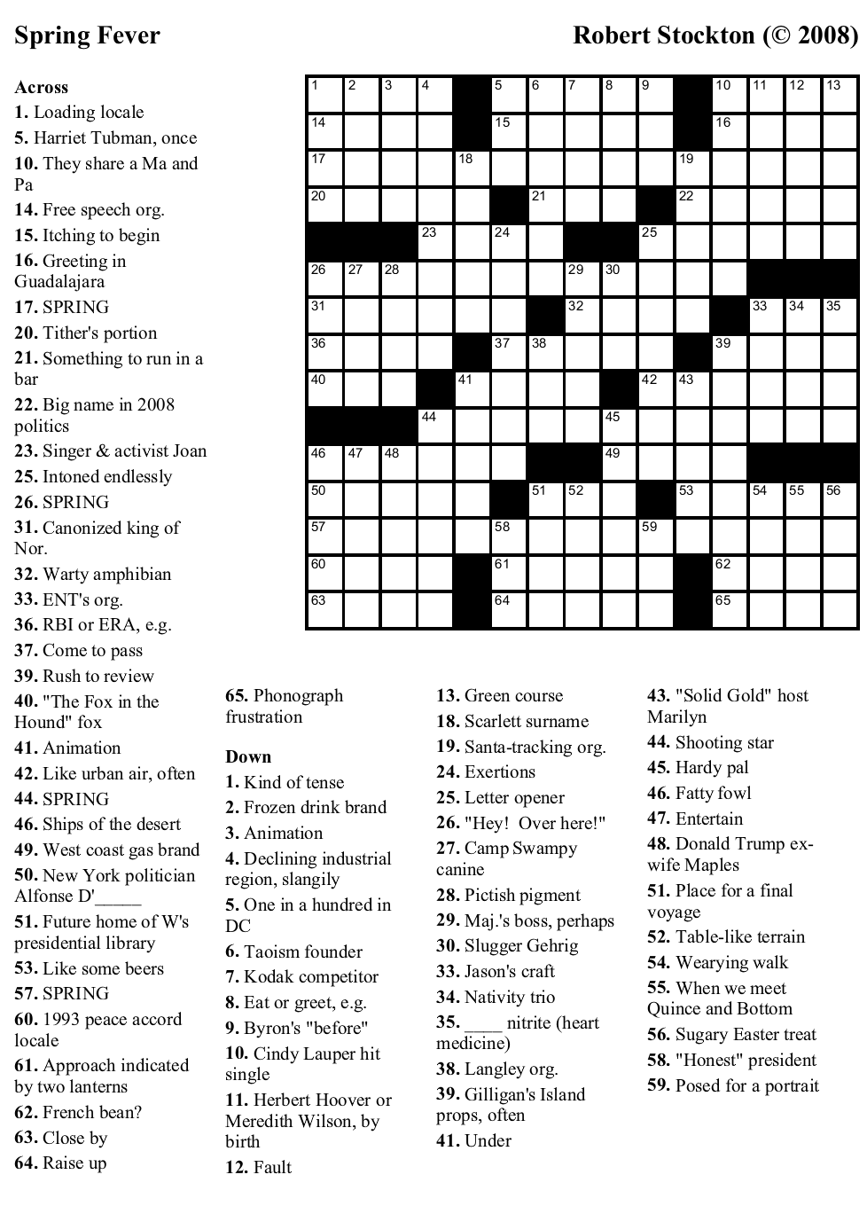 Free Crossword Puzzle 38 Spring Fever Beekeeper Crosswords Free Crossword Puzzle 38 Spring Fever Beekeeper Crosswords