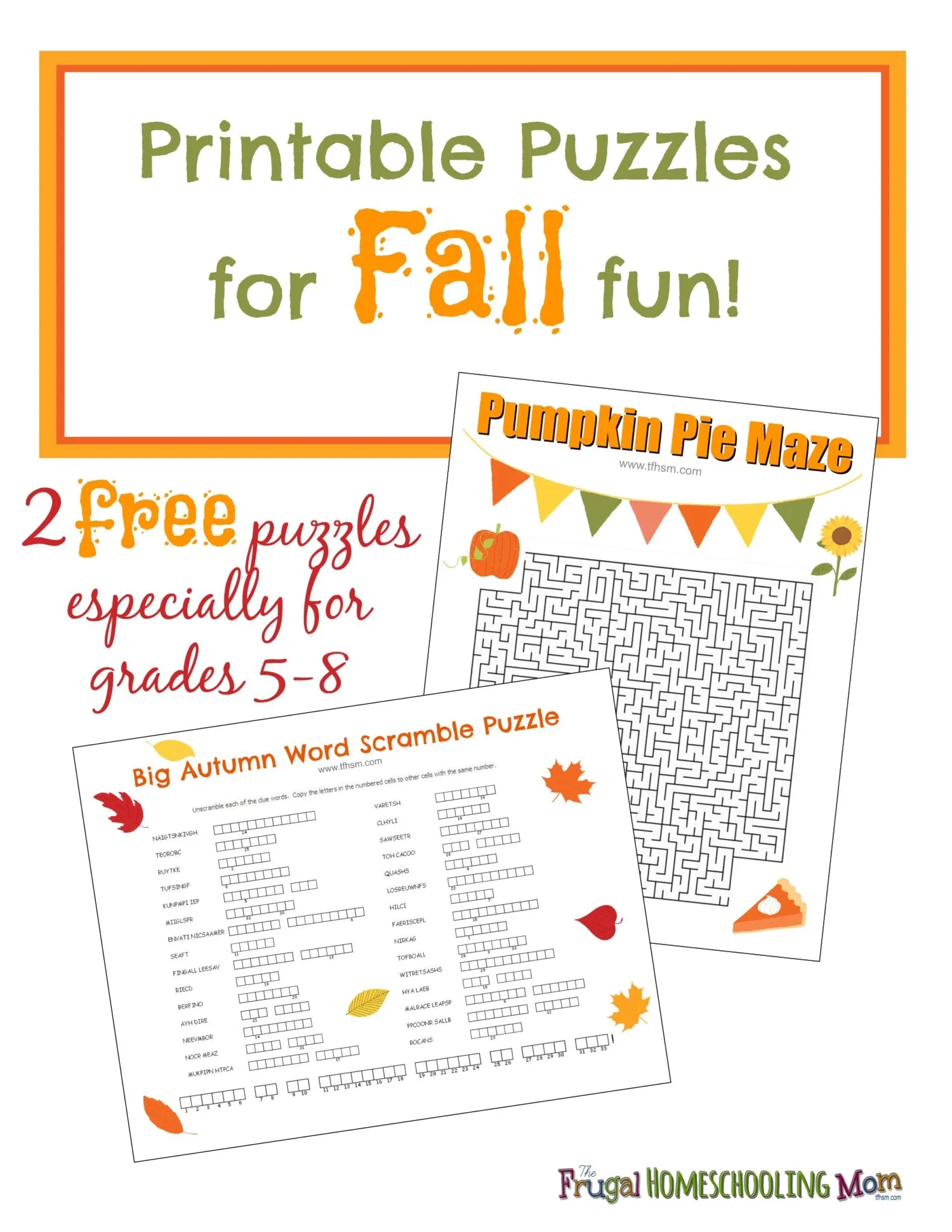 FREE Fall Printable Puzzles Free Homeschooling The Frugal Homeschooling Mom FREE Fall Printable Puzzles Free Homeschooling The Frugal Homeschooling Mom