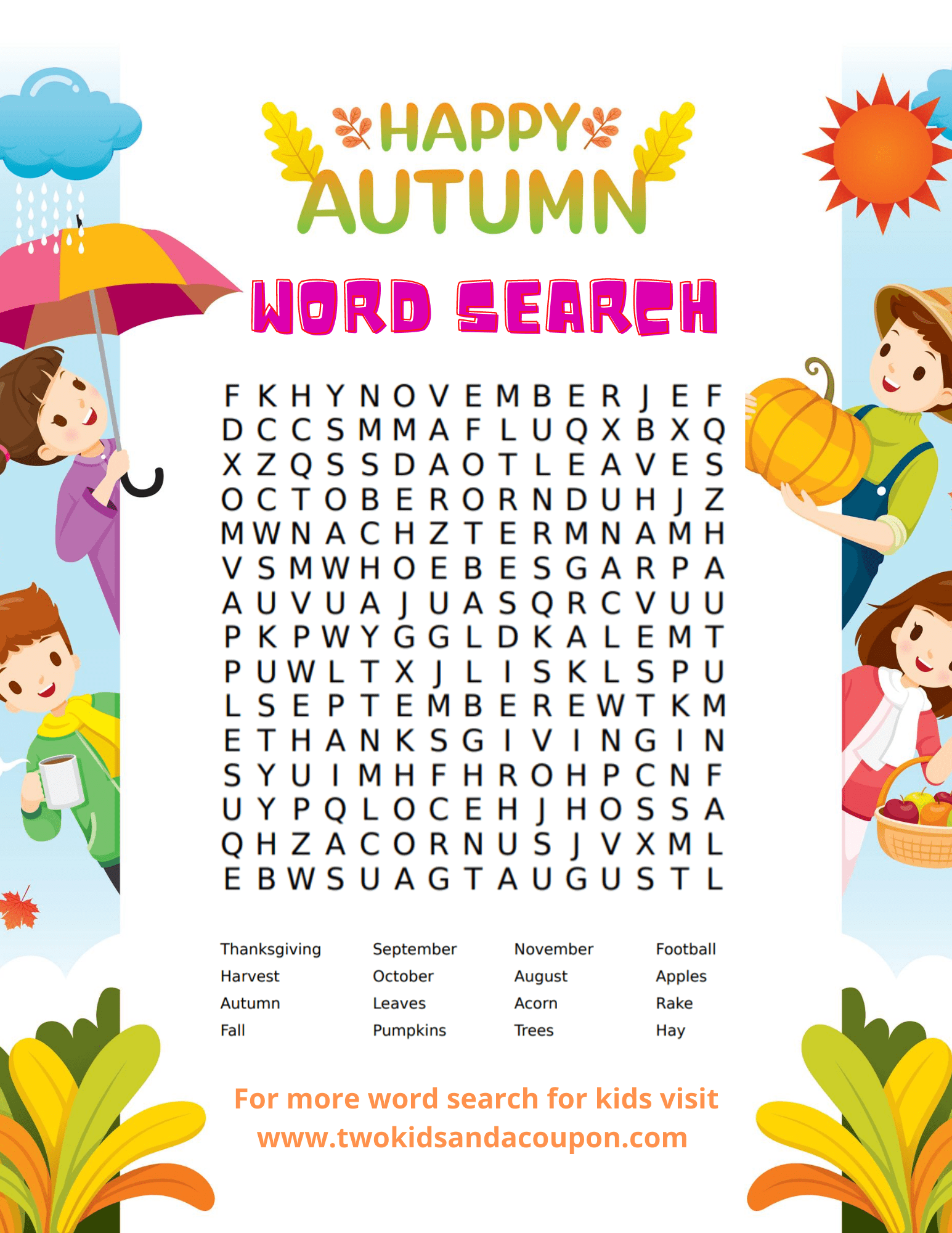 Kids Word Search And Crosswords Printable