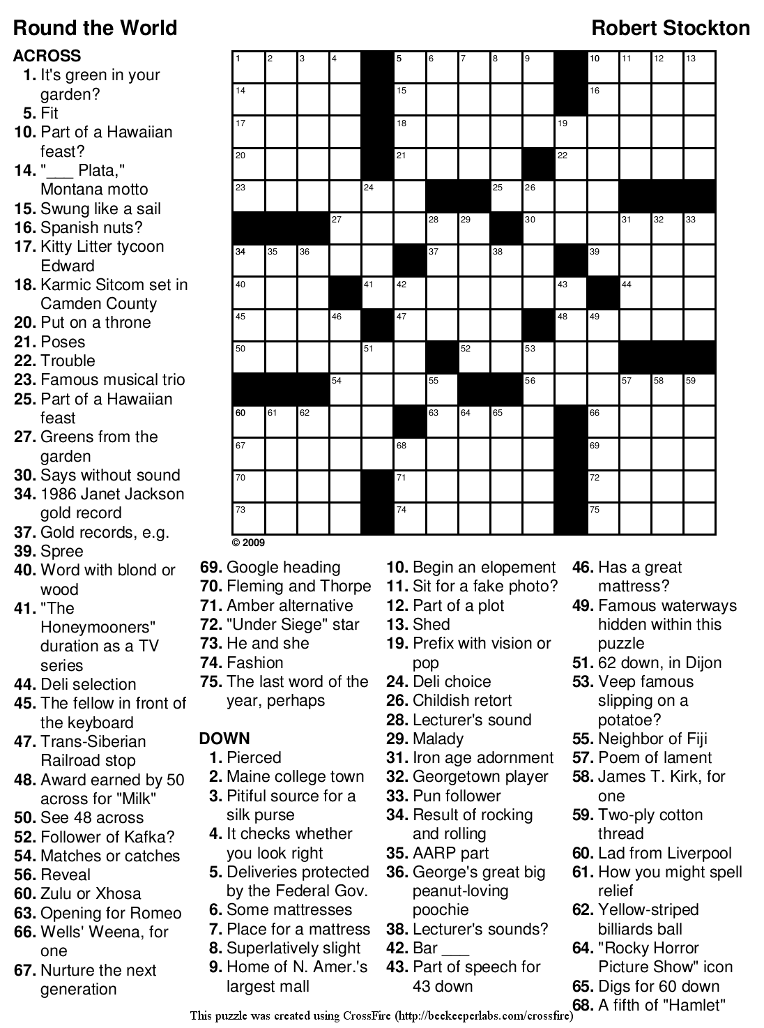 Free Large Print Crossword Puzzles Free Large Print Crossword Puzzles
