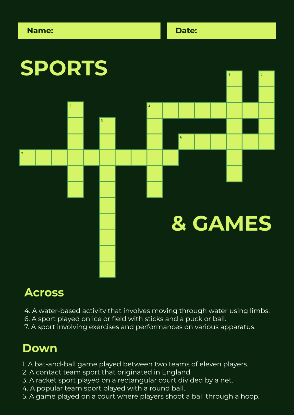 Free Mini Crossword Puzzle For Adults Template To Edit Online