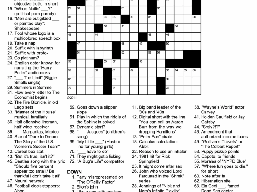 Free Online Crossword Maker Printable