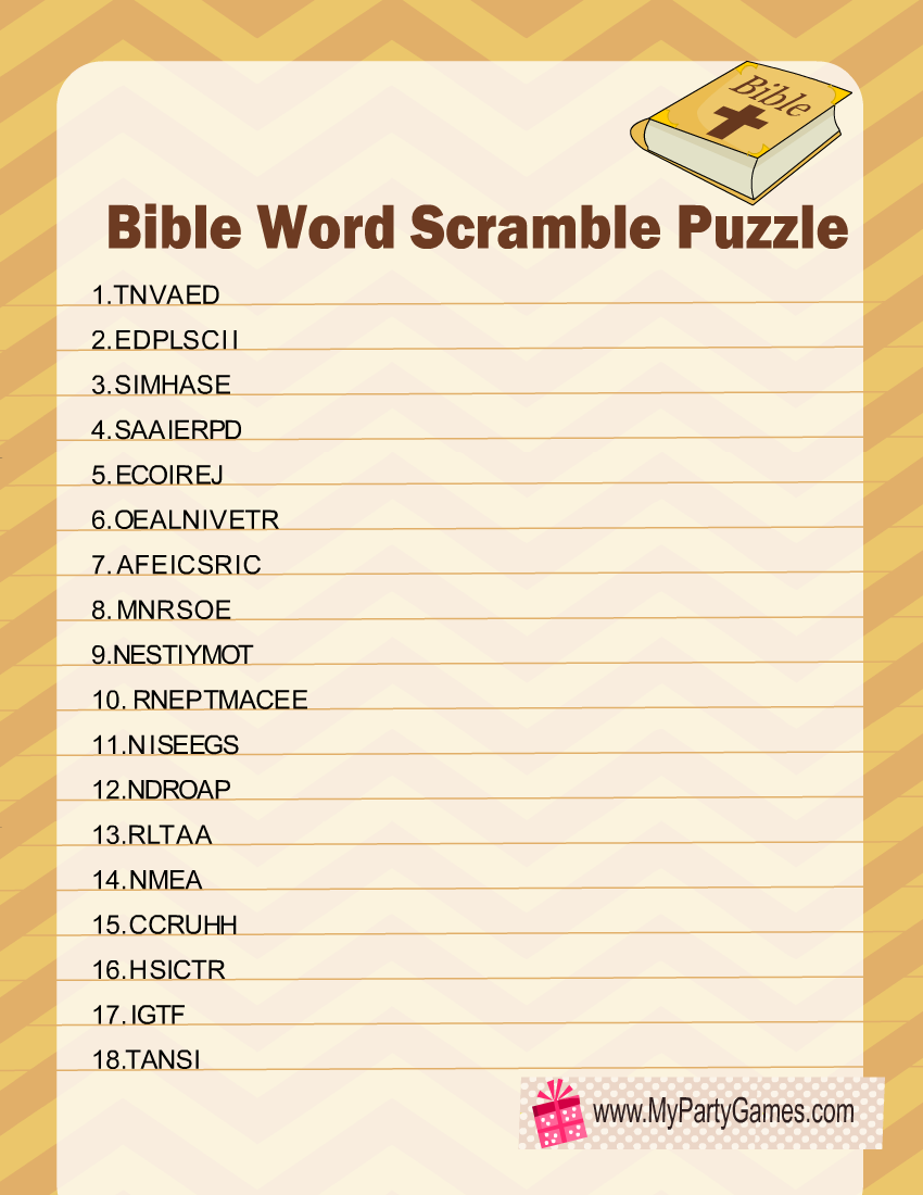 Free Printable Bible Word Scramble Puzzles Free Printable Bible Word Scramble Puzzles