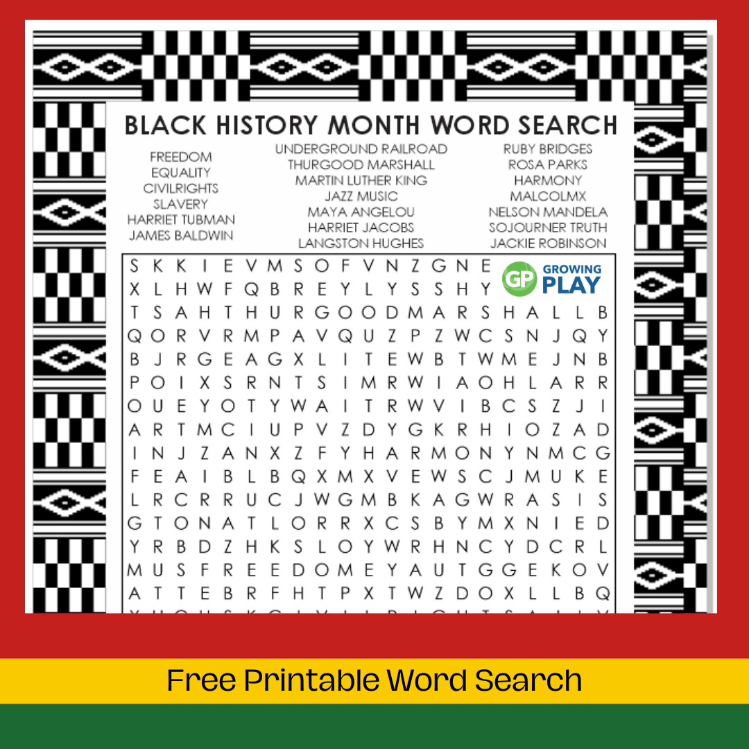Free Printable Black History Month Word Search Growing Play Worksheets Library Free Printable Black History Month Word Search Growing Play Worksheets Library