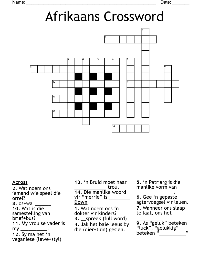Free Printable Crossword Puzzles In Afrikaans Download Free Printable Crossword Puzzles In Afrikaans Png Images Free Worksheets On Clipart Library