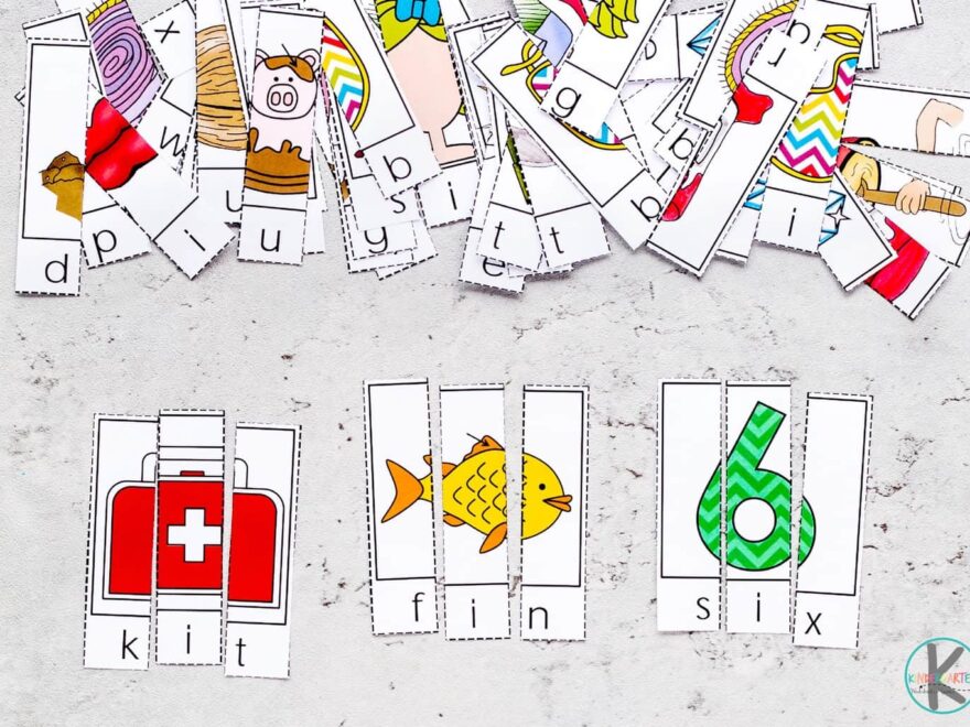 FREE Printable CVC Word Puzzles Activity For Kindergarten