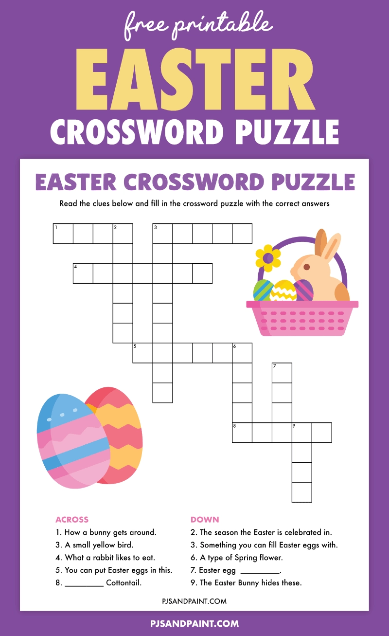 Free Printable Easter Crossword Puzzle Pjs And Paint Free Printable Easter Crossword Puzzle Pjs And Paint