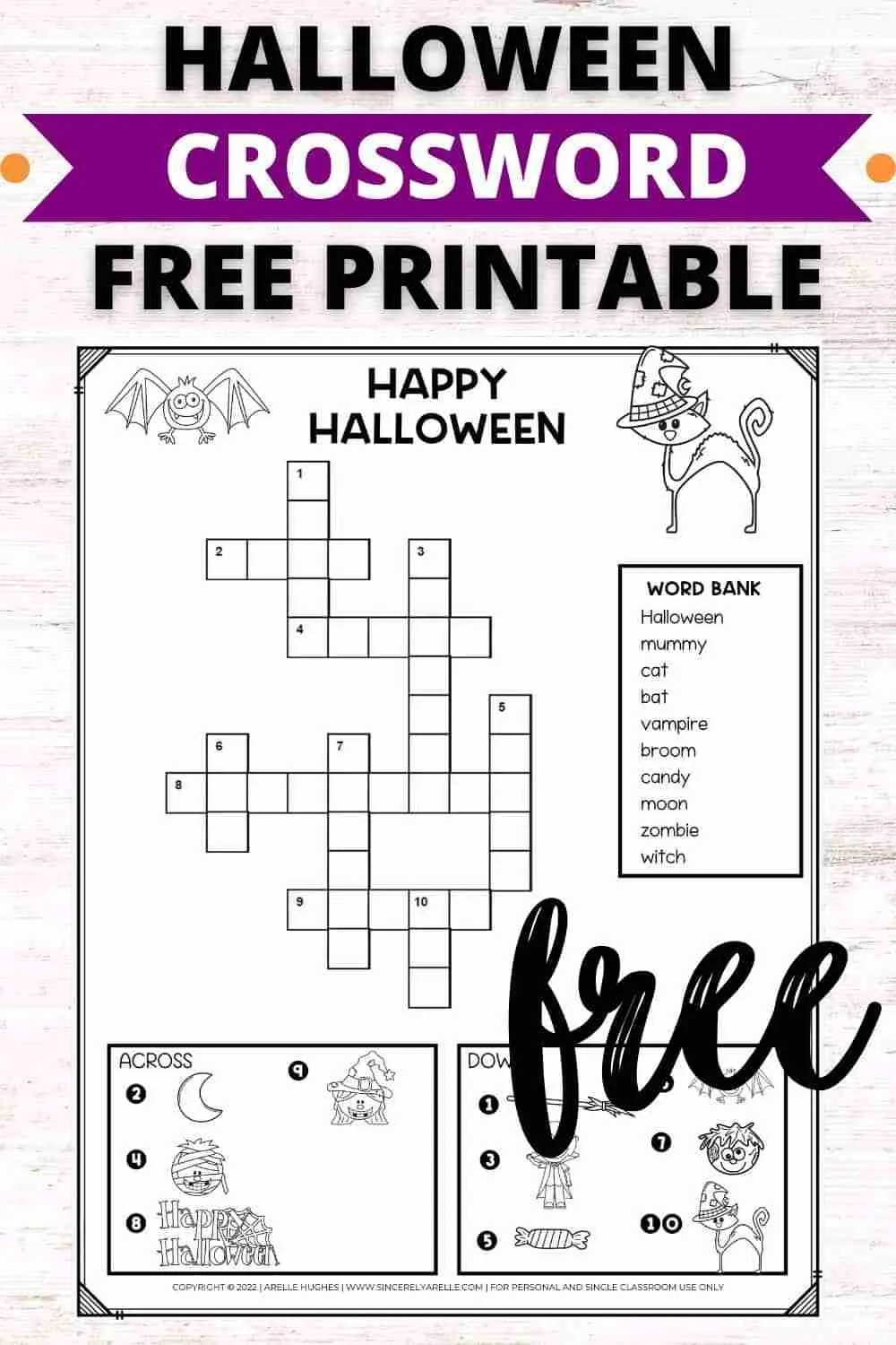 Free Printable Happy Halloween Crossword Puzzle For Kids Smart Cookie Printables Free Printable Happy Halloween Crossword Puzzle For Kids Smart Cookie Printables
