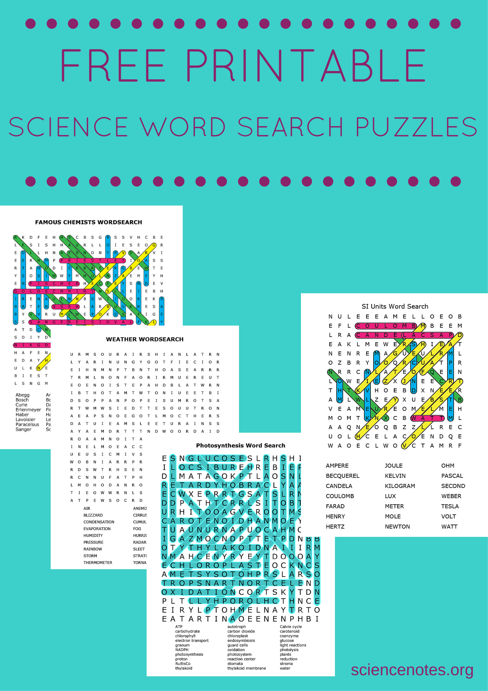 Free Printable Science Word Search Puzzles Free Printable Science Word Search Puzzles