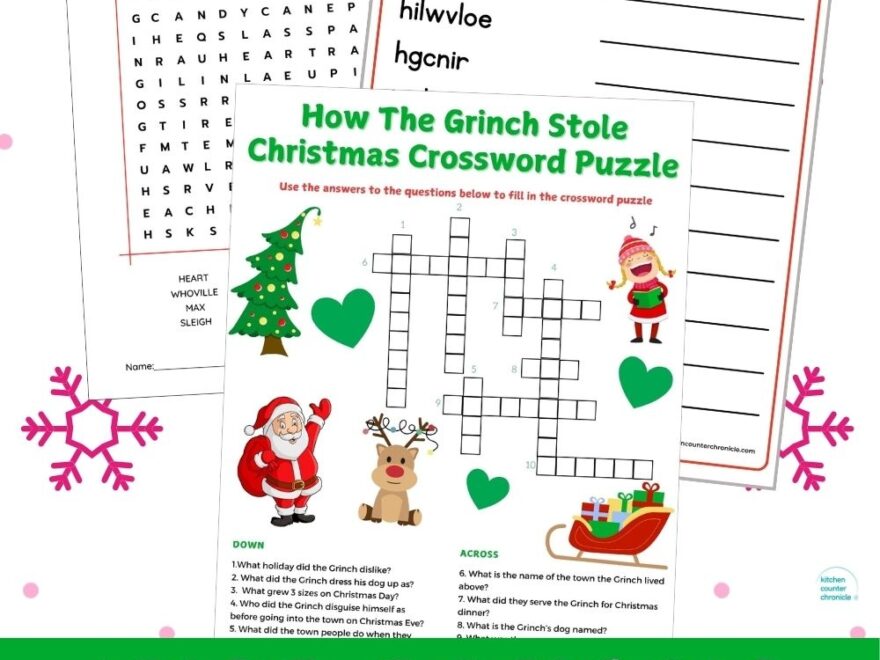 Free Printable The Grinch Word Games