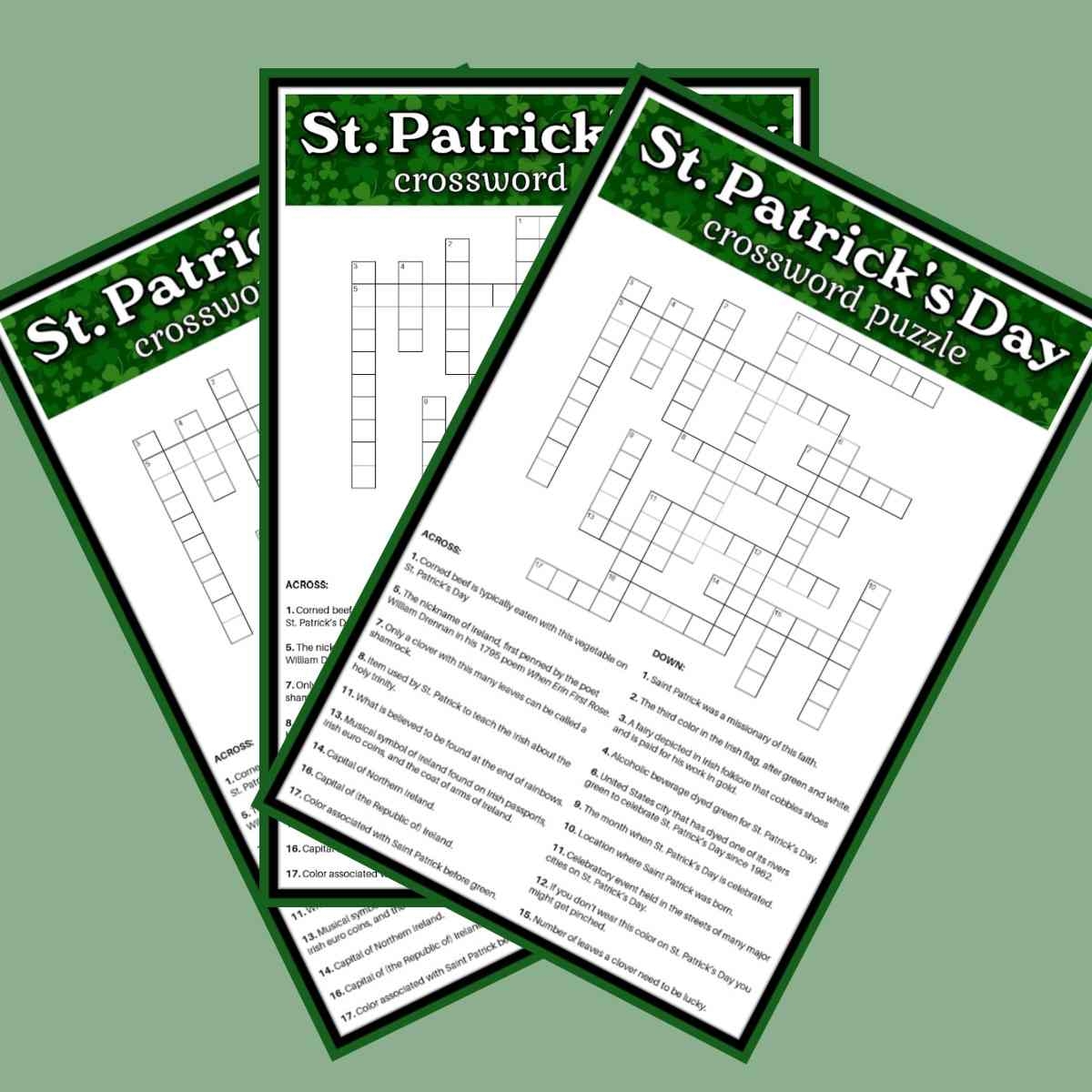 Free St Patrick s Day Crossword Puzzle Answer Key Included Free St Patrick s Day Crossword Puzzle Answer Key Included