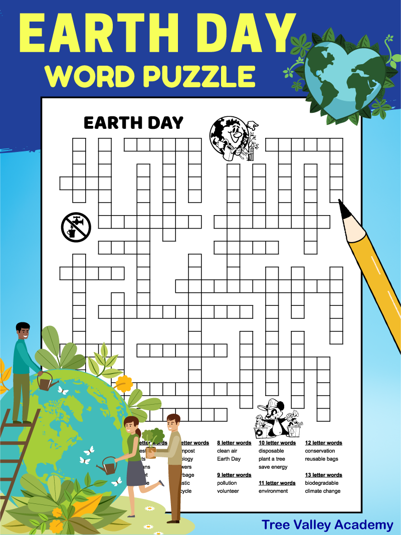 Fun Earth Day Fill In Word Puzzle Activity For Older Kids Fun Earth Day Fill In Word Puzzle Activity For Older Kids