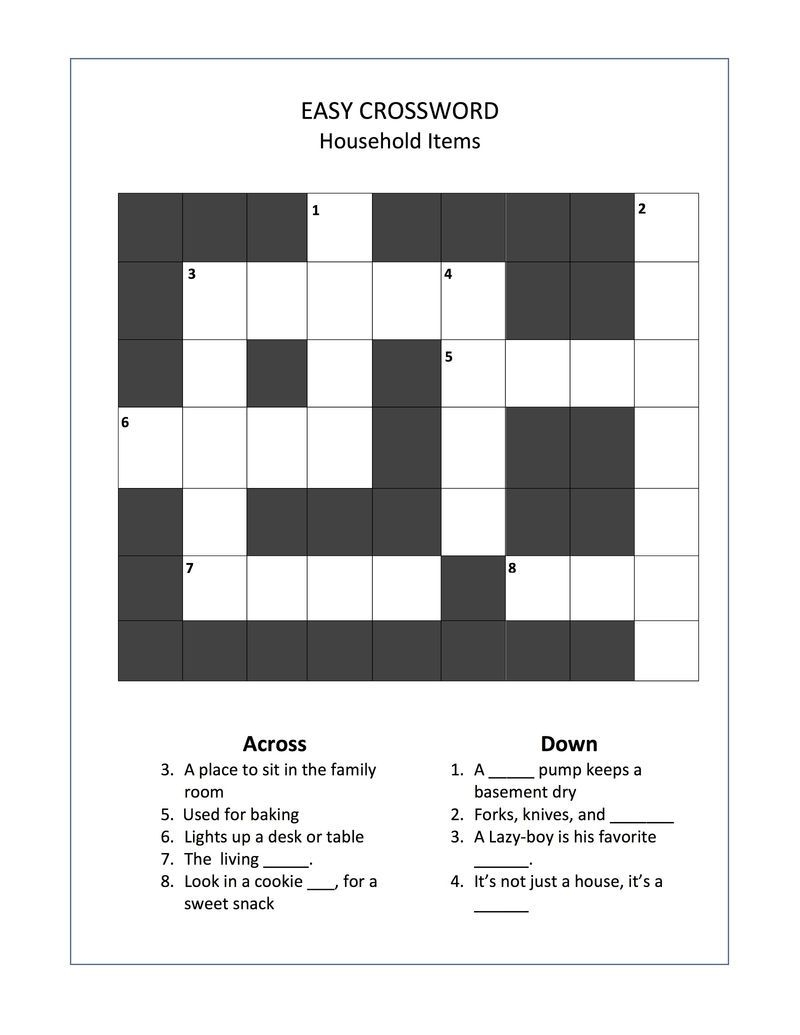 Fun Easy Crossword Puzzles For Seniors 101 Activity Worksheets Library Fun Easy Crossword Puzzles For Seniors 101 Activity Worksheets Library