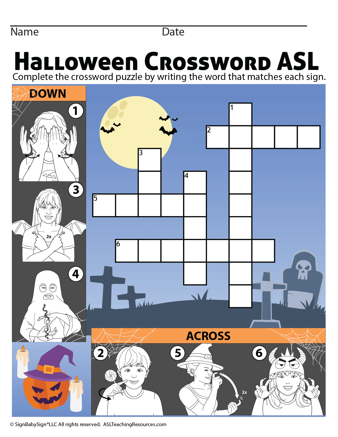 Crossword Puzzles For Halloween Printable