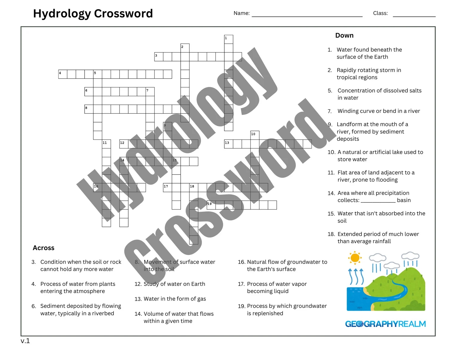 Geography Crossword Printable