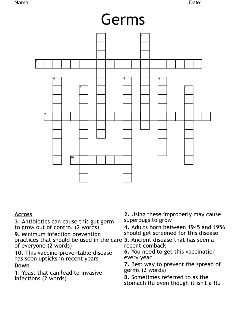 Germs Crossword WordMint Germs Crossword WordMint