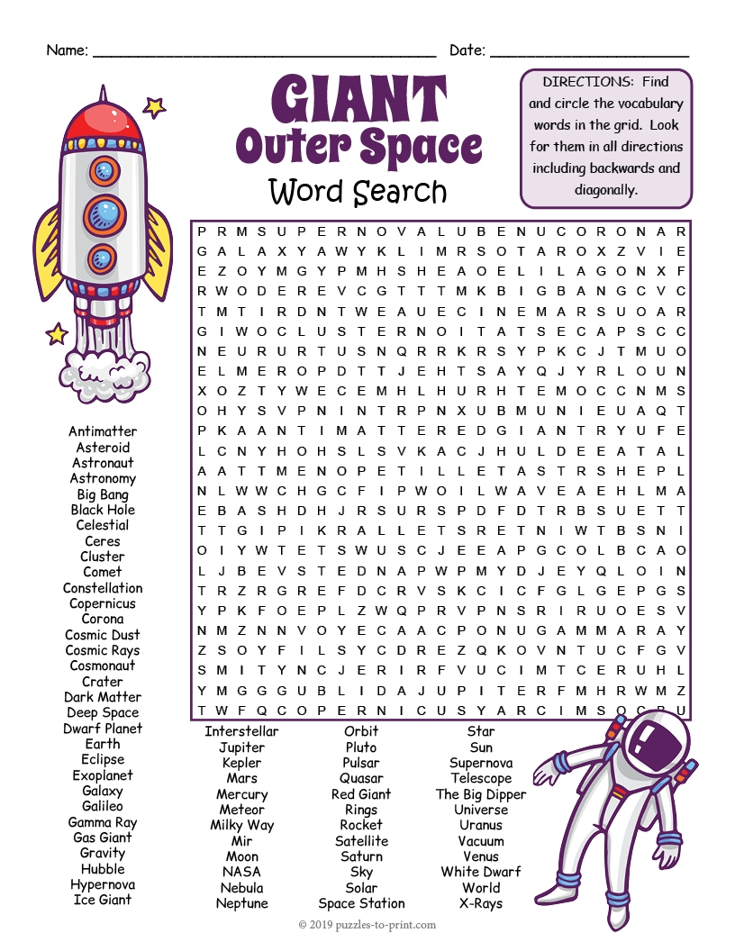 Free Printable Space Crosswords Fifth Grade Free Printable Space Crosswords Fifth Grade