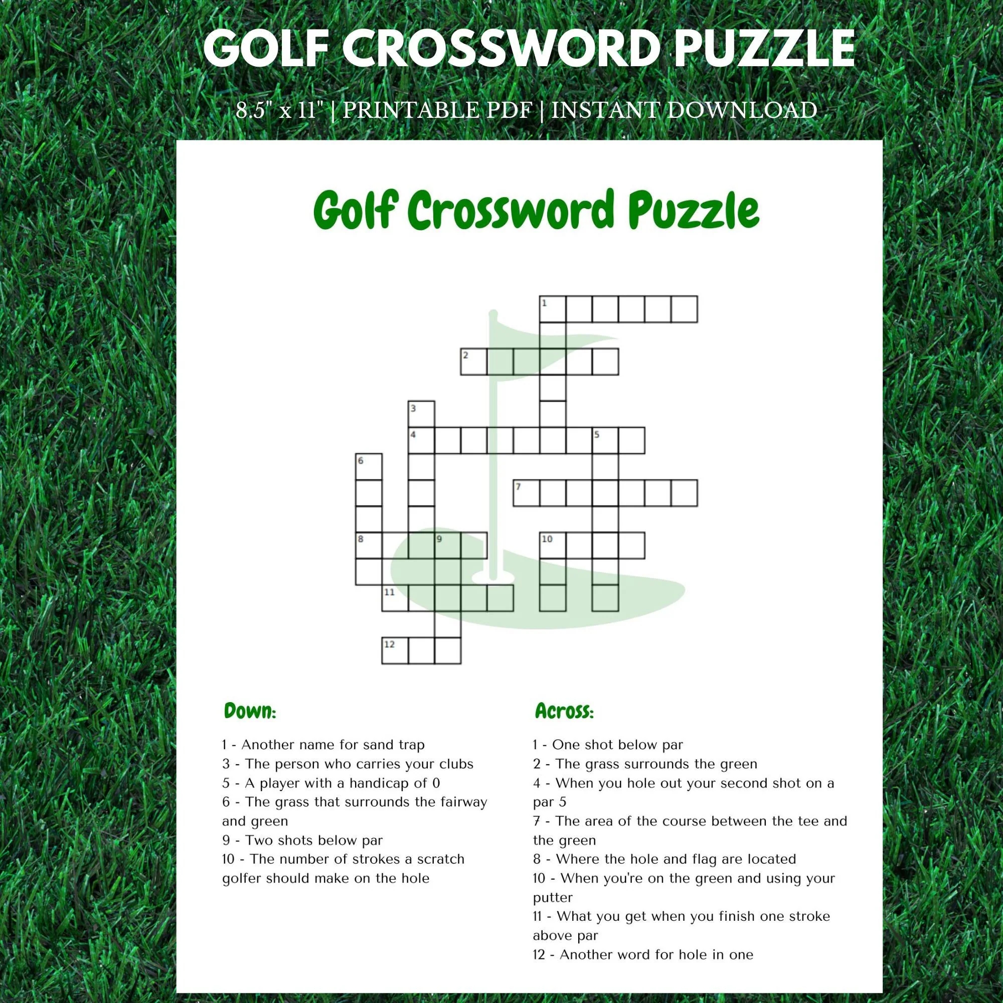 Golf Crossword Puzzle 8 5 X 11 Instant Download Printable Etsy Golf Crossword Puzzle 8 5 X 11 Instant Download Printable Etsy