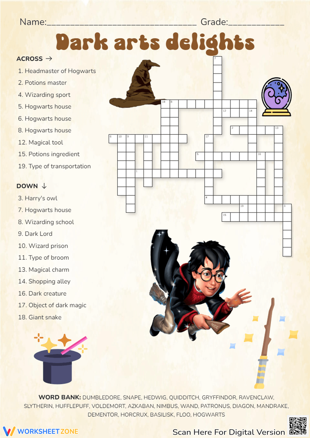 Grade 1 Harry Potter Crossword Worksheets 2025 Grade 1 Harry Potter Crossword Worksheets 2025